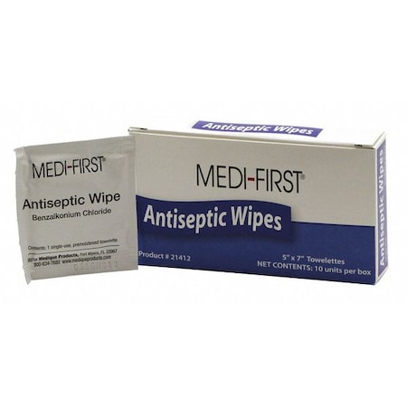 Zoro Select Antiseptic Wipes, Wipes, 0.500 oz., PK10 21412