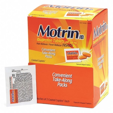 Motrin Pain Relief, Tablet, 200mg Size, PK100 40833
