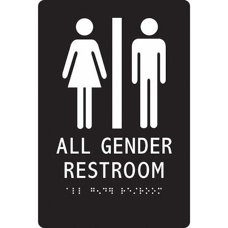 Condor ALL GENDER RESTROOM, 6 in W x 9 in H, Vertical Rectangle, Modified Acrylic, 483U12 483U12