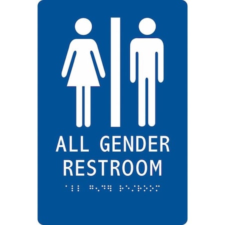 Condor ALL GENDER RESTROOM, 6 in W x 9 in H, Vertical Rectangle, Modified Acrylic, 483U14 483U14