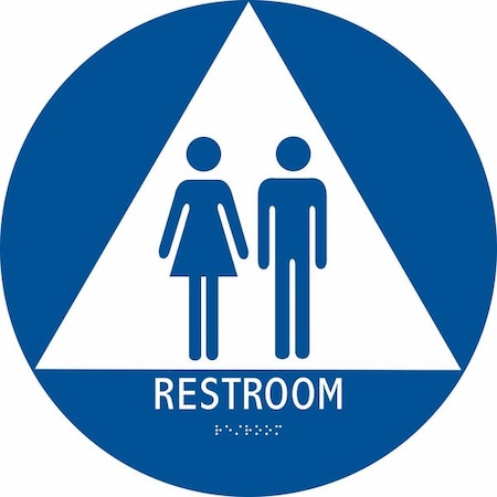 Condor RESTROOM, 12 in W x 12 in H, Circle, ABS Plastic, 483U16 483U16