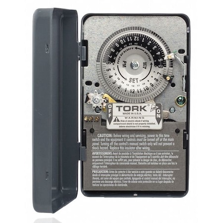 TORK Electromechanical Timer Switch, 24 hr., Depth: 2 15/16 in 7209A