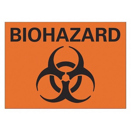 Lyle Biohazard Sign, 7 in H, 10 in W, Non-PVC Polymer, Vertical Rectangle, English, LCU1-0053-ED_10x7 LCU1-0053-ED_10x7