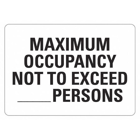 Lyle MAXIMUM OCCUPANCY NOT TO EXCEED PERSONS, 14 in W x 10 in H, Aluminum, LCU1-0151-NA_14x10 LCU1-0151-NA_14x10