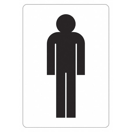 Lyle RESTROOM MAN Symbol only, 7 in W x 10 in H, Horizontal Rectangle, Non-PVC Polymer, LCU1-0168-ED_7x10 LCU1-0168-ED_7x10