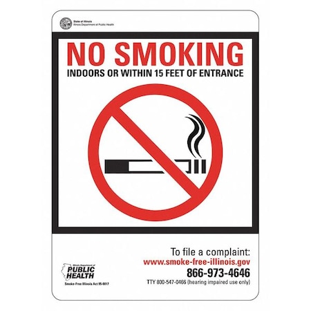 Lyle No Smoking, 5 in W x 7 in H, Vertical Rectangle, Reflective Sheeting LCU1-0197-ED-PK2_5x7