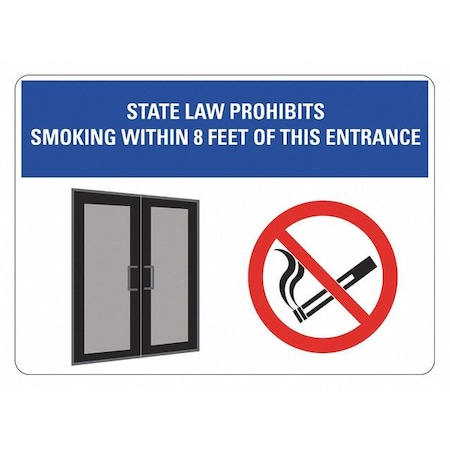 Lyle No Smoking Sign, 7" H, 10" W, Non-PVC Polymer, Vertical Rectangle, English, LCU1-2006-ED_10x7 LCU1-2006-ED_10x7
