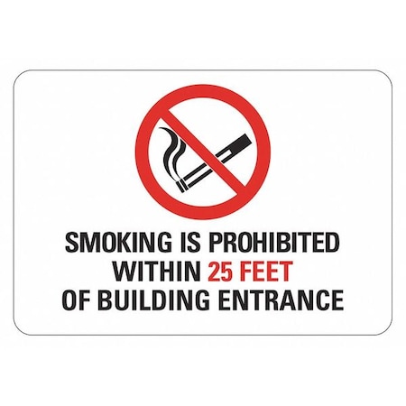 Lyle No Header, SMOKING IS PROHIBITED WITHIN 25 FEET OF BUILDING ENTRANCE, 7 in W x 5 in H LCU1-0036-ED-PK2_7x5