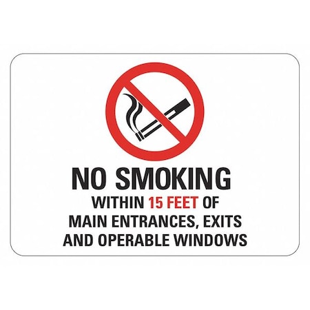 Lyle No Smoking Sign, 7" H, 10" W, Vertical Rectangle, English, LCU1-0038-RA_10x7 LCU1-0038-RA_10x7