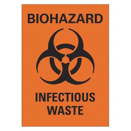 Lyle Biohazard Sign, 10 in Height, 7 in Width, Non-PVC Polymer, Horizontal Rectangle, English LCU1-0045-ED_7x10