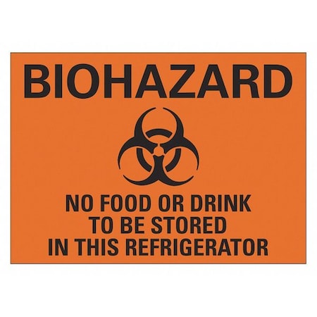 Lyle Biohazard Sign, 7 in H, 10 in W, Non-PVC Polymer, Vertical Rectangle, English, LCU1-0051-ED_10x7 LCU1-0051-ED_10x7