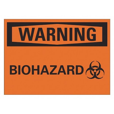 Lyle Biohazard Sign, 7 in H, 10 in W, Plastic, Vertical Rectangle, English, LCU1-0052-NP_10x7 LCU1-0052-NP_10x7