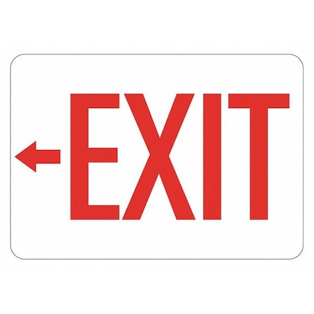 Lyle Exit Sign, Polyester, 10" W, 7" H, Exit (Arrow Left), White LCU1-0006-ED_10x7