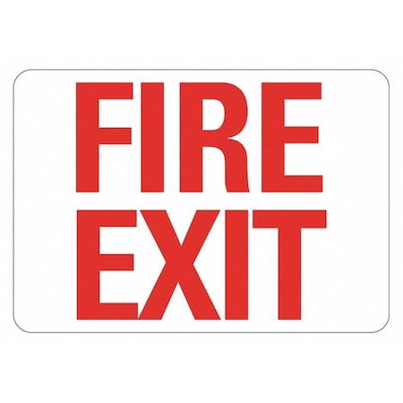Lyle Fire Sign, Non-PVC Polymer, 10 in W, 7 in H, FIRE EXIT, White LCU1-0009-ED_10x7