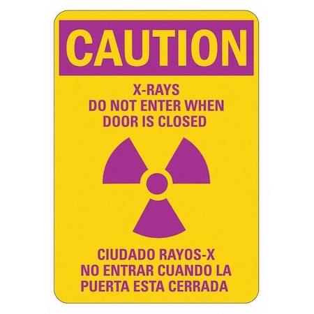 Lyle Radiation & Laser Sign, 10 in H x 7 in W, Non-PVC Polymer, Horizontal Rectangle LCU1-0011-ED_7x10