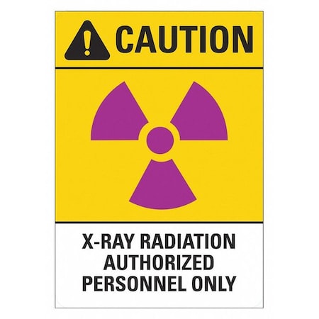 Lyle Radiation Sign, 10 in H, 7 in W, Plastic, Horizontal Rectangle, LCU1-0013-NP_7x10 LCU1-0013-NP_7x10