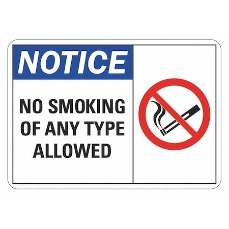 Lyle No Smoking Sign, 7" H, 10" W, Non-PVC Polymer, Vertical Rectangle, English, LCU1-0031-ED_10x7 LCU1-0031-ED_10x7