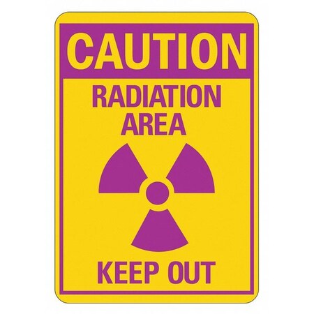 Lyle Radiation & Laser Sign, 10 in H x 7 in W, Aluminum, Horizontal Rectangle LCU1-0014-NA_7x10