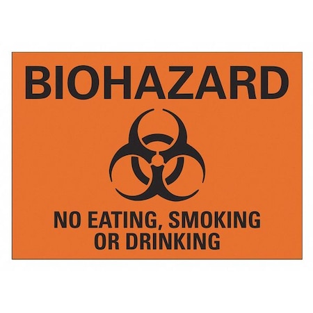 Lyle Biohazard Sign, 7 in H, 10 in W, Vertical Rectangle, English, LCU1-0054-NA_10x7 LCU1-0054-NA_10x7