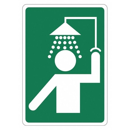 Lyle SHOWER Symbol only, 7 in W x 10 in H, Horizontal Rectangle, Reflective Sheeting, LCU1-0181-RD_7x10 LCU1-0181-RD_7x10