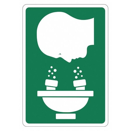 Lyle EYEWASH Symbol only, 7 in W x 10 in H, Horizontal Rectangle, Reflective Sheeting, LCU1-0182-RD_7x10 LCU1-0182-RD_7x10