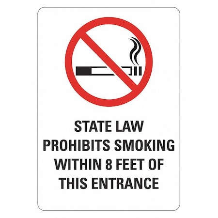 Lyle No Smoking Sign, 10" H, 7 in W, Plastic, Horizontal Rectangle, English, LCU1-0188-NP_7x10 LCU1-0188-NP_7x10