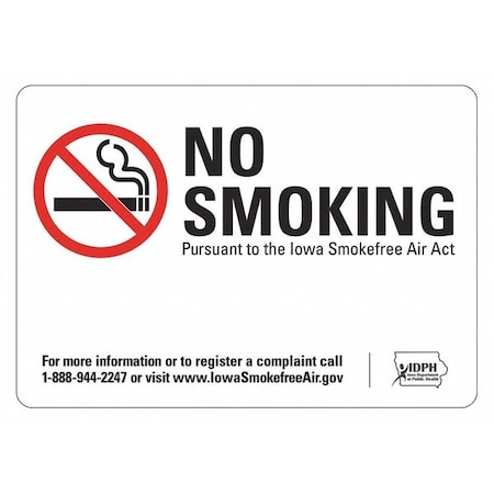 Lyle No Smoking Sign, 7" H, 10" W, Non-PVC Polymer, Vertical Rectangle, English, LCU1-0199-ED-PK2_10x7 LCU1-0199-ED-PK2_10x7