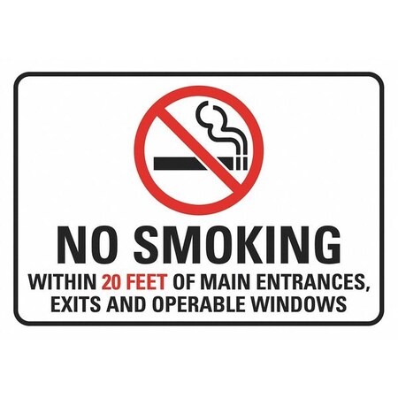 Lyle No Smoking Sign, 7" H, 10" W, Non-PVC Polymer, Vertical Rectangle, English, U1-1018-ED-PK2_10x7 U1-1018-ED-PK2_10x7