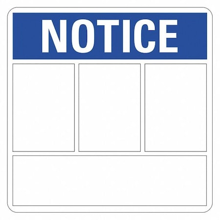 Lyle Notice Sign, 10" W, 10" H, English, Recycled Plastic, Blue, White LCU1-2001-NP_10x10