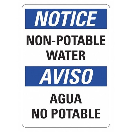 Lyle Notice/Aviso, NON-POTABLE WATER/AGUA NO POTABLE, 10 in W x 14 in H, , Plastic, LCU5-0314-NP_10x14 LCU5-0314-NP_10x14