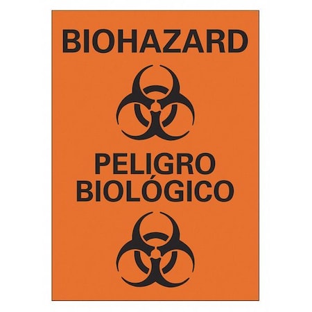 Lyle Biohazard Sign, 14 in H, 10 in W, Plastic, Vertical Rectangle, English, LCU1-0049-NP_10x14 LCU1-0049-NP_10x14
