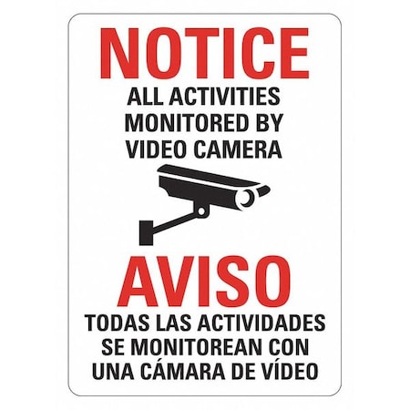 Lyle Security Sign, 14 in H, 10 in W, Plastic, Vertical Rectangle, English, Spanish, LCU1-0158-NP_10x14 LCU1-0158-NP_10x14