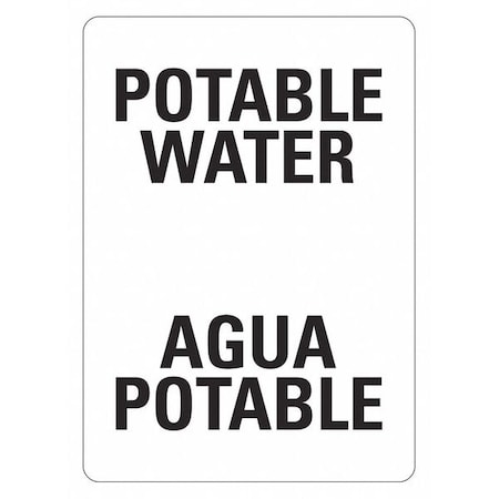 Lyle POTABLE WATER/AGUA POTABLE, 10 in W x 14 in H, Vertical Rectangle, Plastic, LCU1-0163-NP_10x14 LCU1-0163-NP_10x14