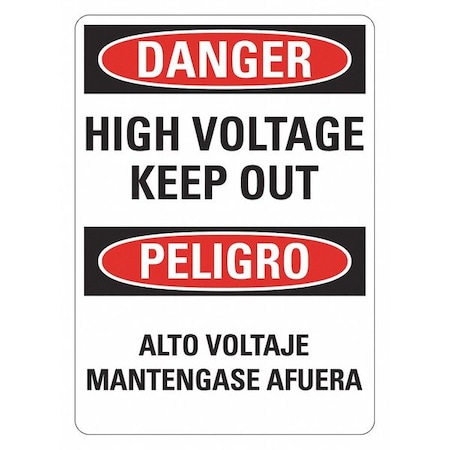 Lyle Danger/Peligro, High Voltage Keep Out/Alto Voltaje Mantengase Afuera, 10 in W x 14 in H, Plastic LCU4-0755-NP_10x14