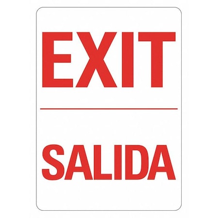 Lyle Exit Sign, Recycled Aluminum, 10" W, 14" H, Exit/Salida, White LCU1-0179-RA_10x14