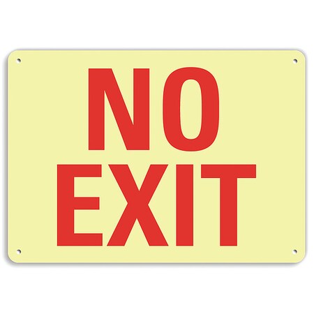 Lyle Exit Sign, Recycled Aluminum, 10" W, 7" H, No Exit, White LCU1-0007-GA_10x7