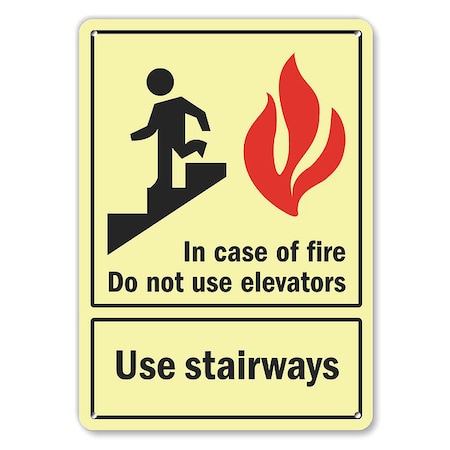 Lyle Fire Sign, 14 in Height, 10 in Width, Aluminum, Vertical Rectangle, English U1-1021-GA_10x14