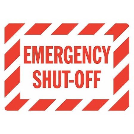 Lyle Emergency SHUT OFF, 7 in x 10 in, Vertical Rectangle, Aluminum, U7-1060-GA_10x7 U7-1060-GA_10x7