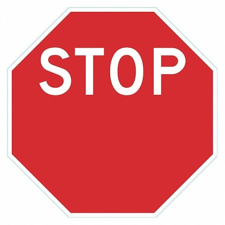 Lyle No Header, STOP  (TOP CENTERED), 18" W x 18" H, Rectangle, Recycled Aluminum T1-6269-EG_18x18