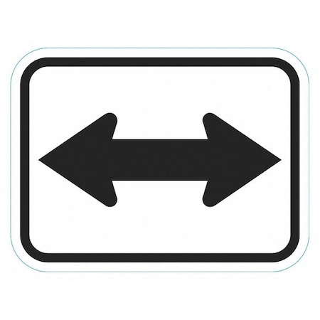 Lyle Arrow Double Traffic Sign, 9 in Height, 12 in Width, Aluminum, Horizontal Rectangle, No Text T1-6277-HI_12x9