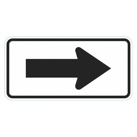 Lyle Arrow Traffic Sign, 12 in H, 24 in W, Aluminum, Horizontal Rectangle, No Text, T1-6279-HI_24x12 T1-6279-HI_24x12