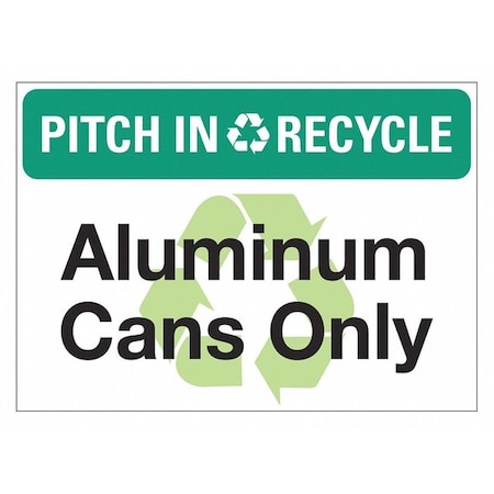 Lyle Pitch In & Recycle, PITCH IN & RECYCLE ALUMINUM CANS ONLY, 14 in W x 10 in H, LCU1-0113-ED-PK5_14x10 LCU1-0113-ED-PK5_14x10