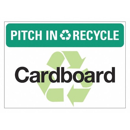 Lyle Pitch In & Recycle, PITCH IN & RECYCLE CARDBOARD, 14 in W x 10 in H, LCU1-0129-ED-PK5_14x10 LCU1-0129-ED-PK5_14x10