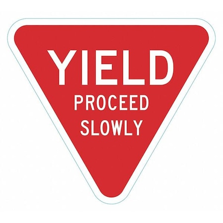 Lyle Directional Sign, 18 in H, 18 in W, Aluminum, Triangle, English, T1-6257-HI_18x18 T1-6257-HI_18x18