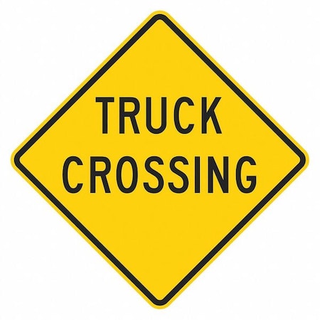 Lyle Truck Crossing Traffic Sign, 24 in H, 24 in W, Aluminum, Diamond, English, W11-10TC-24HA W11-10TC-24HA