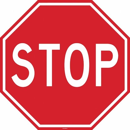 Stranco Floor Sign, 24 in H, 24 in W, Vinyl, Octagon, English, FS-24OCT-614 FS-24OCT-614