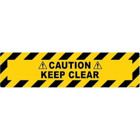Stranco Floor Sign, 6 in H, 24 in W, Vinyl, Horizontal Rectangle, English, FS-624-619 FS-624-619