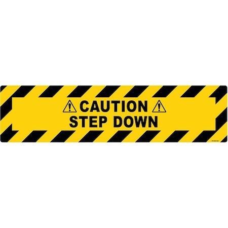 Stranco Floor Sign, 6 in H, 24 in W, Vinyl, Horizontal Rectangle, English, FS-624-621 FS-624-621