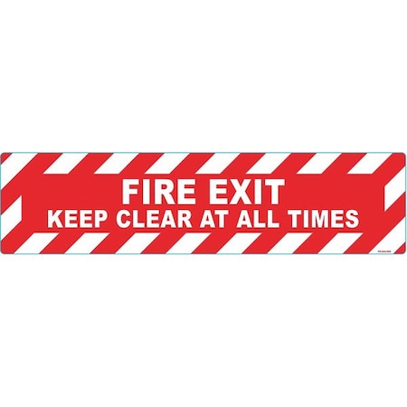 Stranco Floor Sign, 6 in H, 24 in W, Vinyl, Horizontal Rectangle, English, FS-624-906 FS-624-906