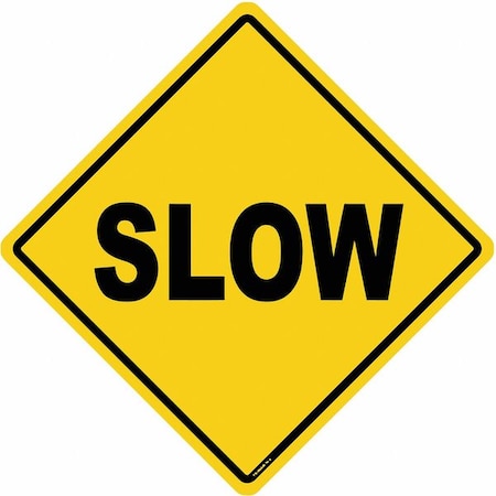 Stranco Anti-Slip Floor Sign, 17 in H, 17 in W, Vinyl, Diamond, English, FS-DIAM-502 FS-DIAM-502